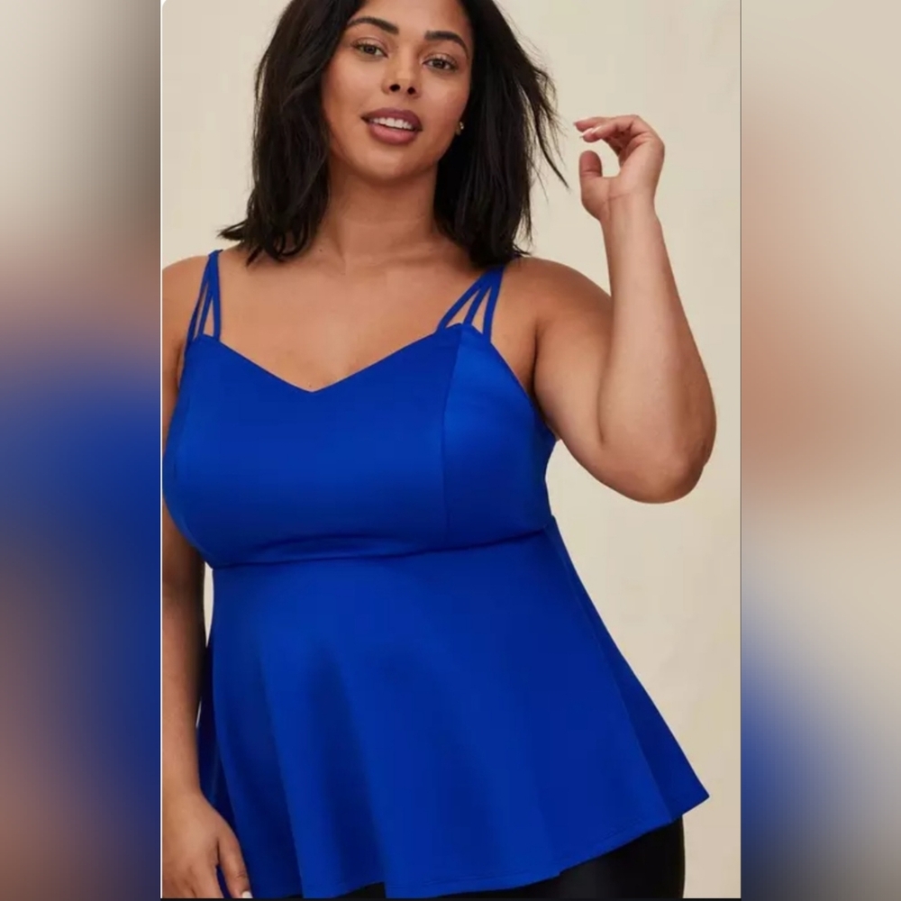 Torrid Scuba Vibrant Blue Peplum Top - Size 5